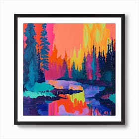 Colourful Abstract Oulanka National Park Finland 2 Art Print