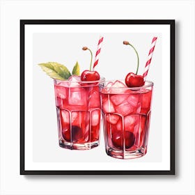 Cherry Cocktail 3 Art Print