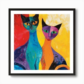 Kisha2849 Burmese Cats Colorful Picasso Style No Negative Space F6963741 6ead 4607 B4e8 3d798b63526c Art Print