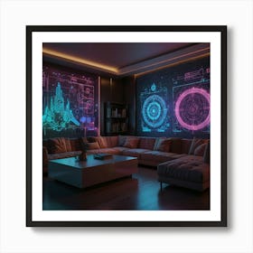 Futuristic Living Room Art Print