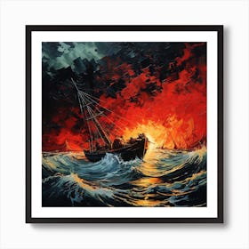 Sunset On The Sea Art Print