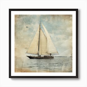 Vintage Sailboat 6 Art Print