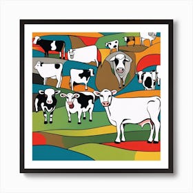 Some Cows Art Print