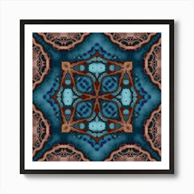 Blue Indigo Flower Pattern Art Print