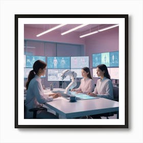 Women In Medical Office Art Print