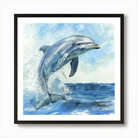 Dolphin Jumping Out Of Water Art Print