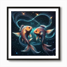 Two Fish In Love Art Print