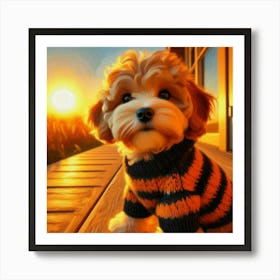 Dog In Sweater Art Print