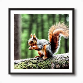 Squirrel In The Forest 100 Art Print