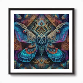 Psychedelic Moth Art Print