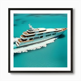 Yacht In The Ocean 1 Art Print