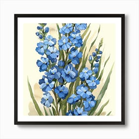 Blue Forget-Me-Nots Art Print