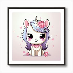 Cute Unicorn 621 Art Print