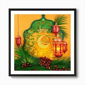 Flux Schnell A Vibrant And Elaborate Ramadan Decoration Scene 3 Art Print