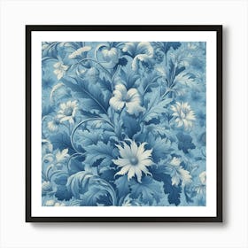 Blue And White Floral 2 Art Print