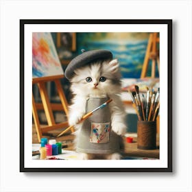 Artist Kitten 2 Art Print