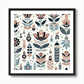 Ethnic Floral Pattern 2 Art Print