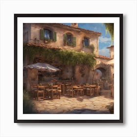 A Traditional Pizzeria In The Street Of A Small Village On The Riviera (4) Art Print