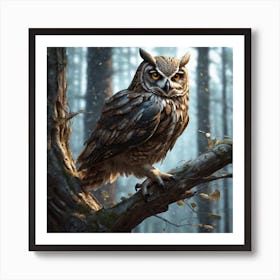 Owl In The Forest 147 Art Print