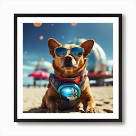 Dog In Space Art Print