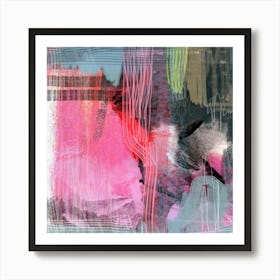 Bold Abstract Print "Sydney" Pink, Multi-Colour, Statement Home Decor, Maximalist, Modern, Contemporary Art Print