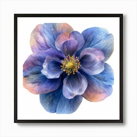 Blue Anemone Flower 2 Art Print