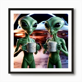 Coffee Aliens 1 Art Print