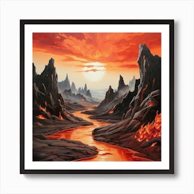 Magma River Art Print