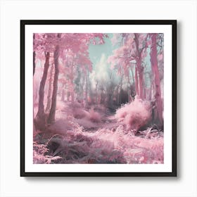 Surreal Nude Forest Landscape A Surreal Forest Where Trees Plants And The Ground Are All Colored 737259256 Art Print