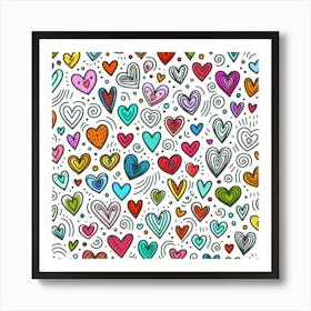 Doodle Hearts Poster