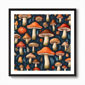 Mushrooms pattern Art Print