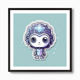 Robot Sticker Art Art Print