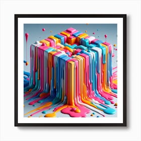 Colorful block Art Print