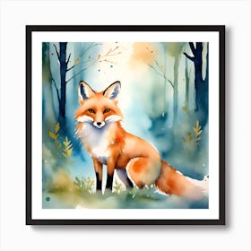 A Clever Fox Roams Gracefully Art Print