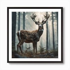 Deer In The Forest 225 Art Print