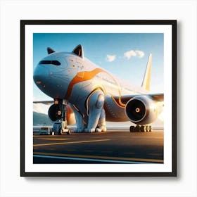 Cat On A Plane Art Print