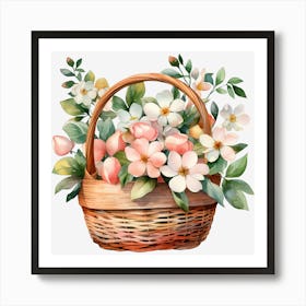 Basket Of Flowers 4 Art Print