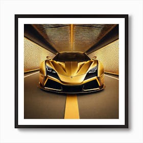 Golden Sports Car 8 Art Print