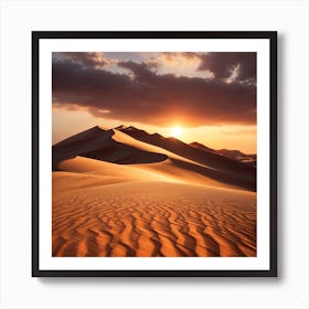 Dreamshaper V7 A Windswept Desert Dune Its Ridges Casting Dram 3 Art Print