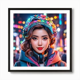 Glimpse of Tomorrow: AI Artistry Unveiled 1 Art Print