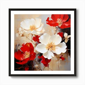 Red And White Flowers 2 Art Print