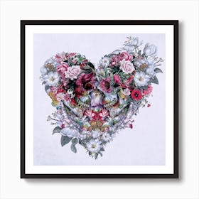 Skulls Love Square Art Print