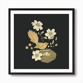 Bird In Nest Art Print