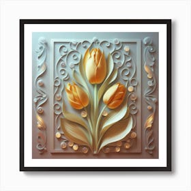 3d Tulips 2 Art Print