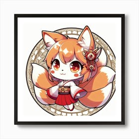 Kitsune Joy 1 Art Print