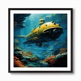 Underwater Submarine Art Print