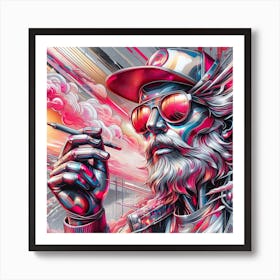 Colorful Man With The Beard Art Print