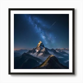 Night Sky Over Switzerland Art Print