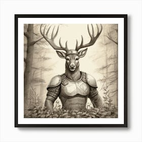 Deer In The Woods 50 Art Print