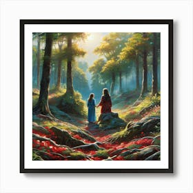 Jesus In The Woods 1 Art Print